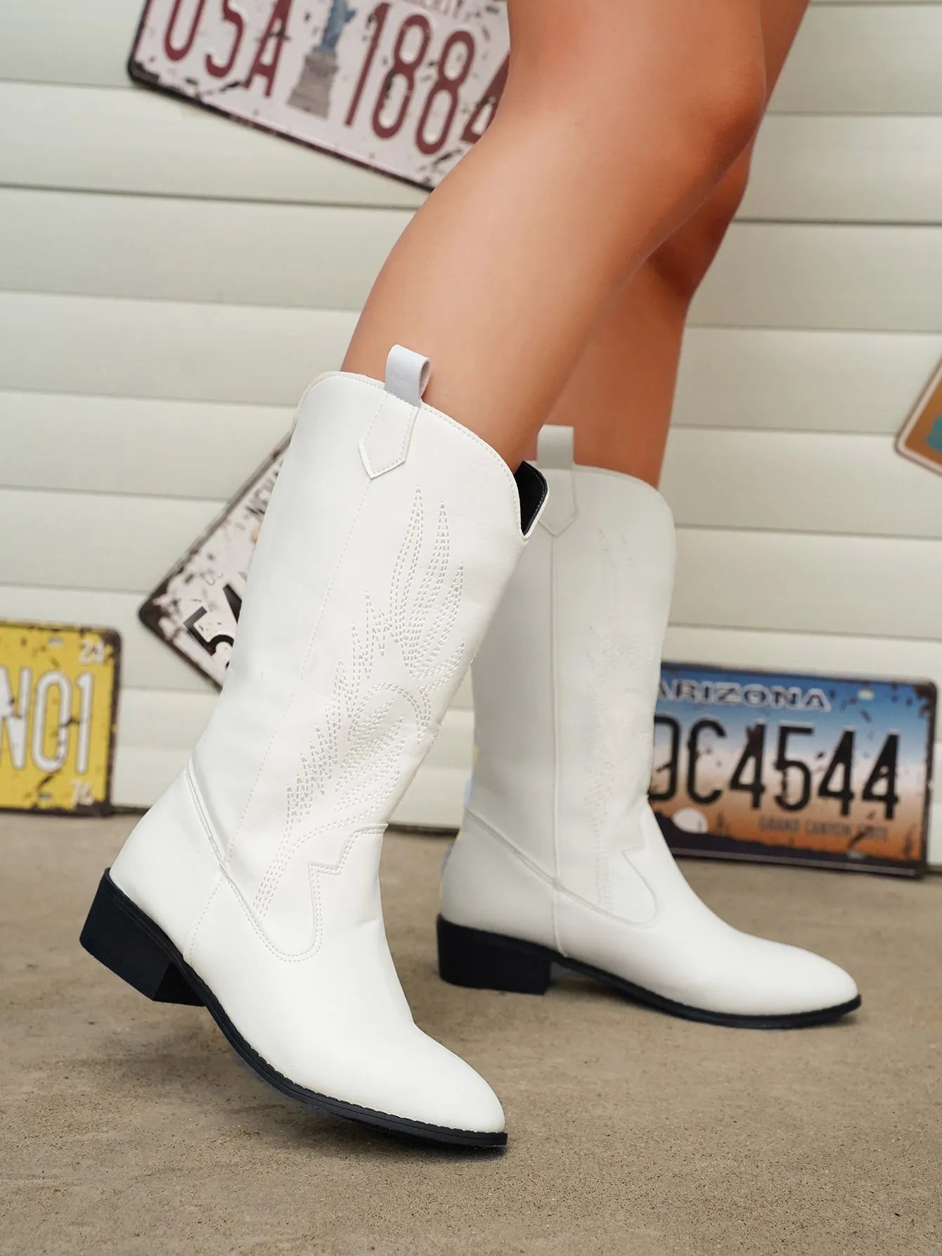 Sylis | Stylish PU Leather Soft Lining Cowboy Boots