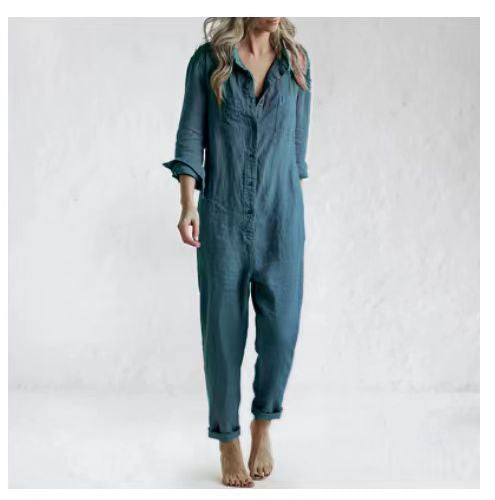 Sylis | Cotton Turn-Down Jumpsuit