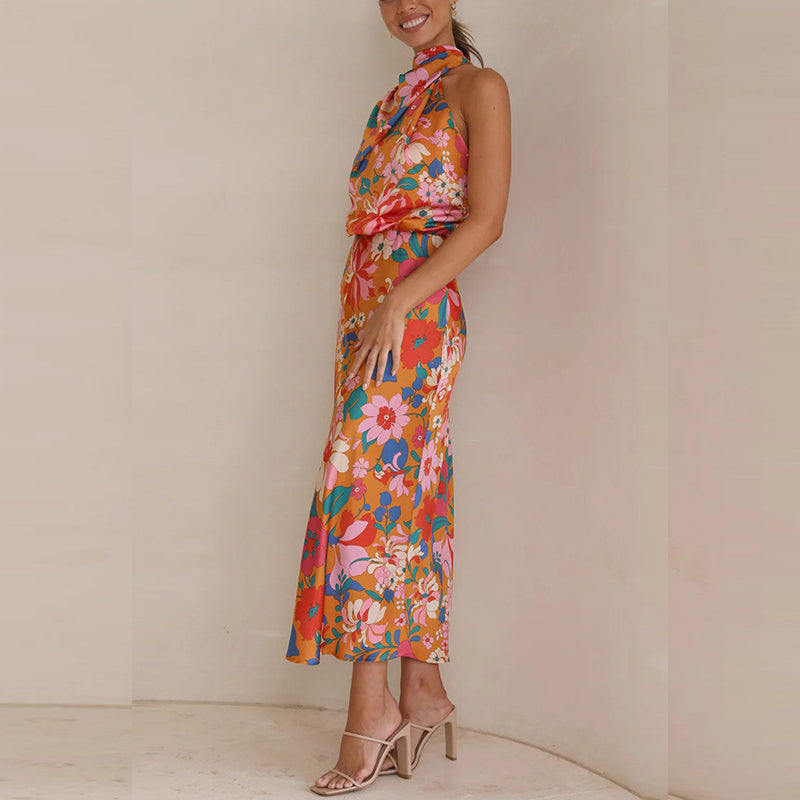 Sylis | Floral Satin Dress