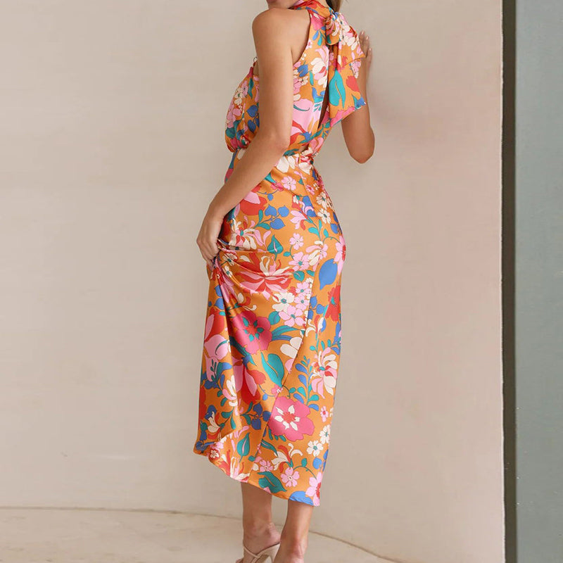 Sylis | Floral Satin Dress