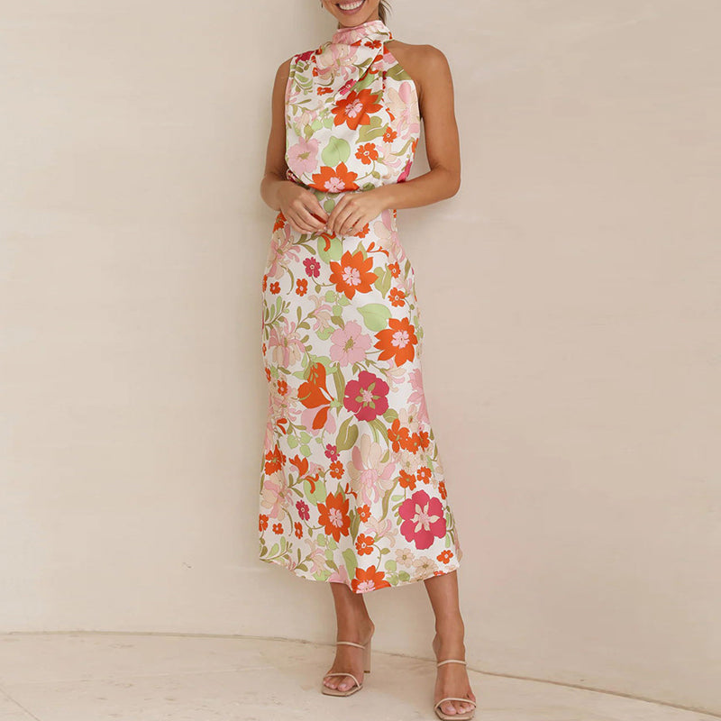 Sylis | Floral Satin Dress