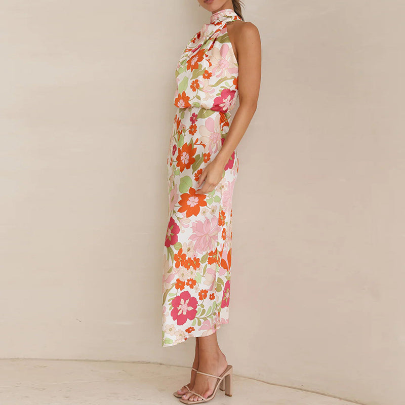 Sylis | Floral Satin Dress