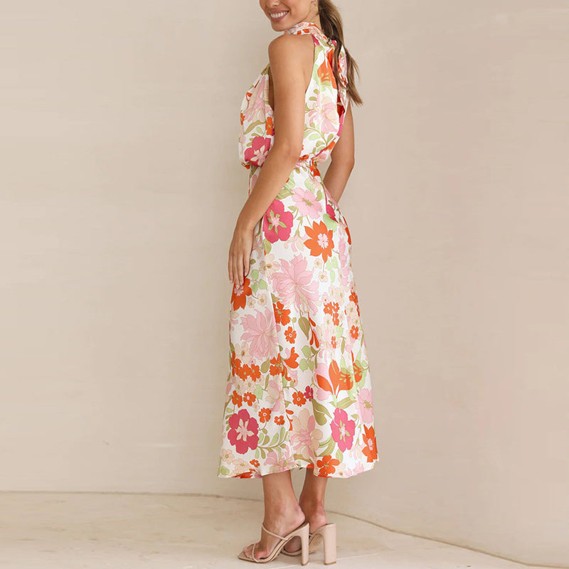 Sylis | Floral Satin Dress