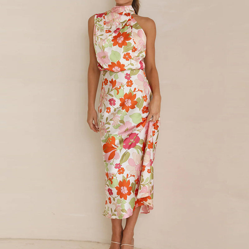 Sylis | Floral Satin Dress