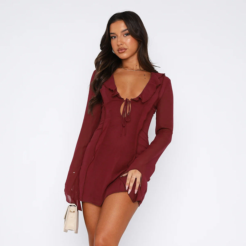 Sylis | Mini Dress with Sheer Sleeves