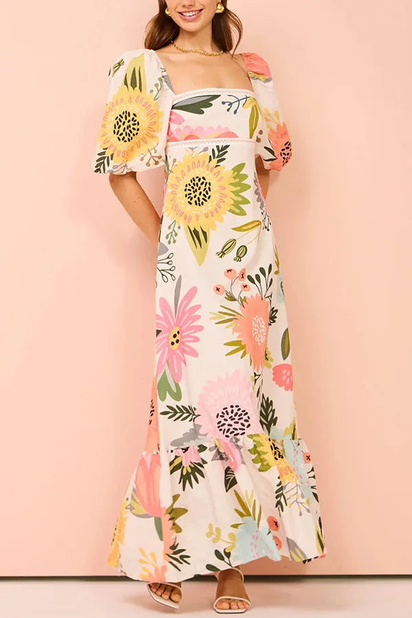 Sylis - Stylish Vibrant Floral Maxi Dress