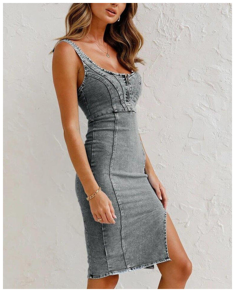 Sylis | Denim Split Dress