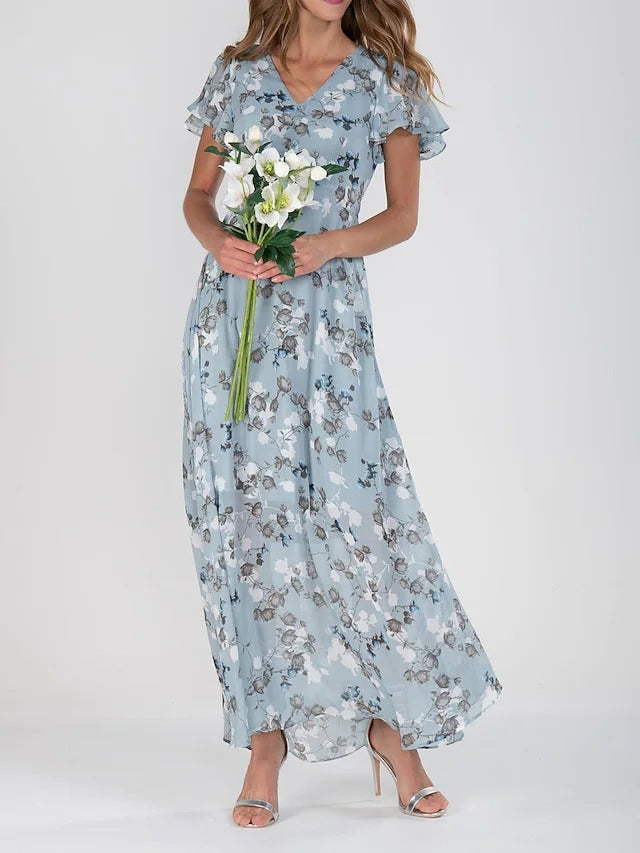 Sylis | Chiffon Floral Dress With Fringe