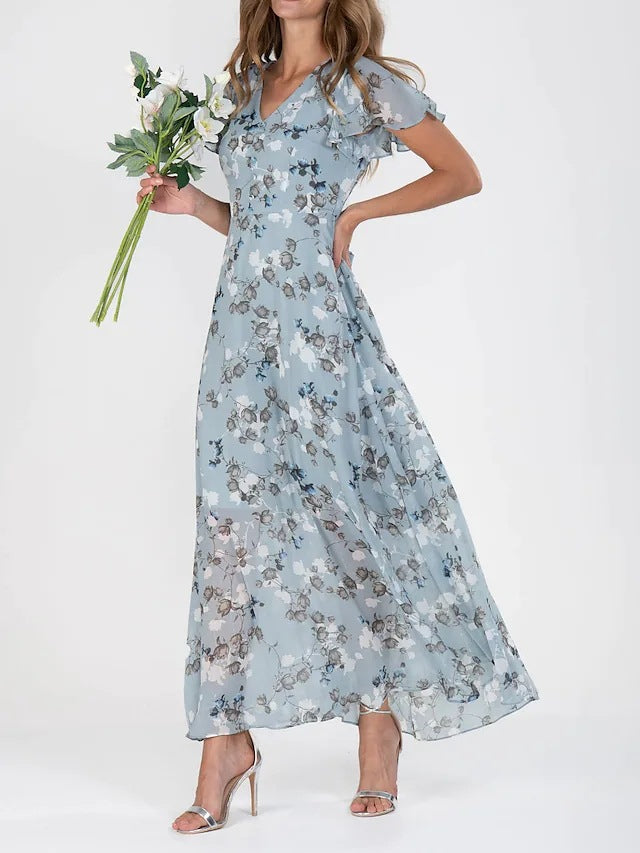 Sylis | Chiffon Floral Dress With Fringe