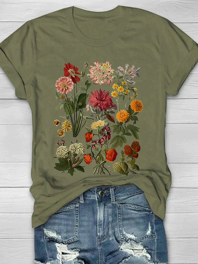 Sylis | Retro Floral Print T-Shirt