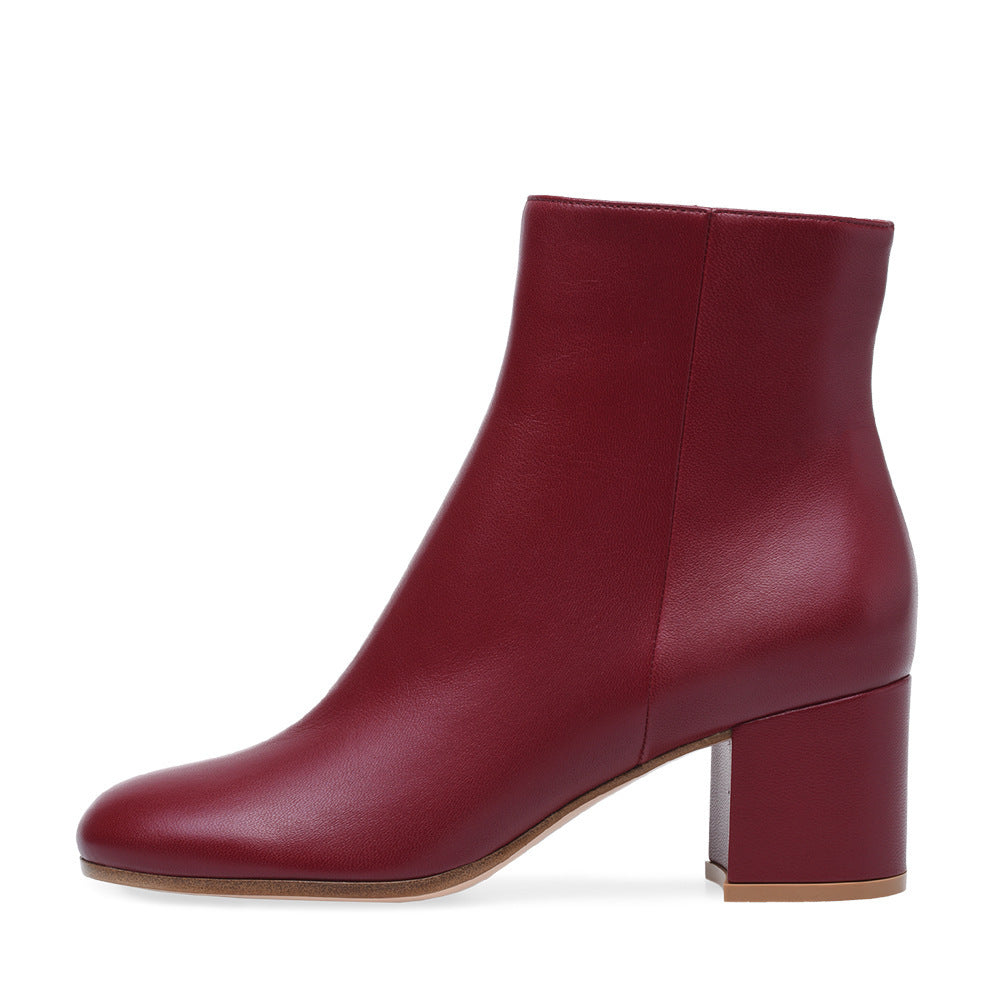 Sylis-Mode | Women's Chunky Heel Round-Toe Mid-Calf Boots