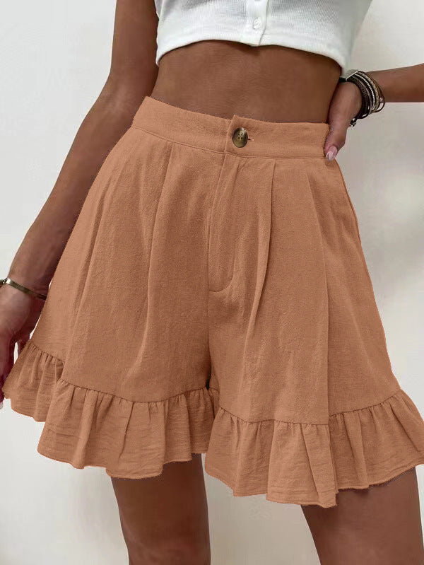 Sylis | Casual Flowy Ruffle Hem Shorts