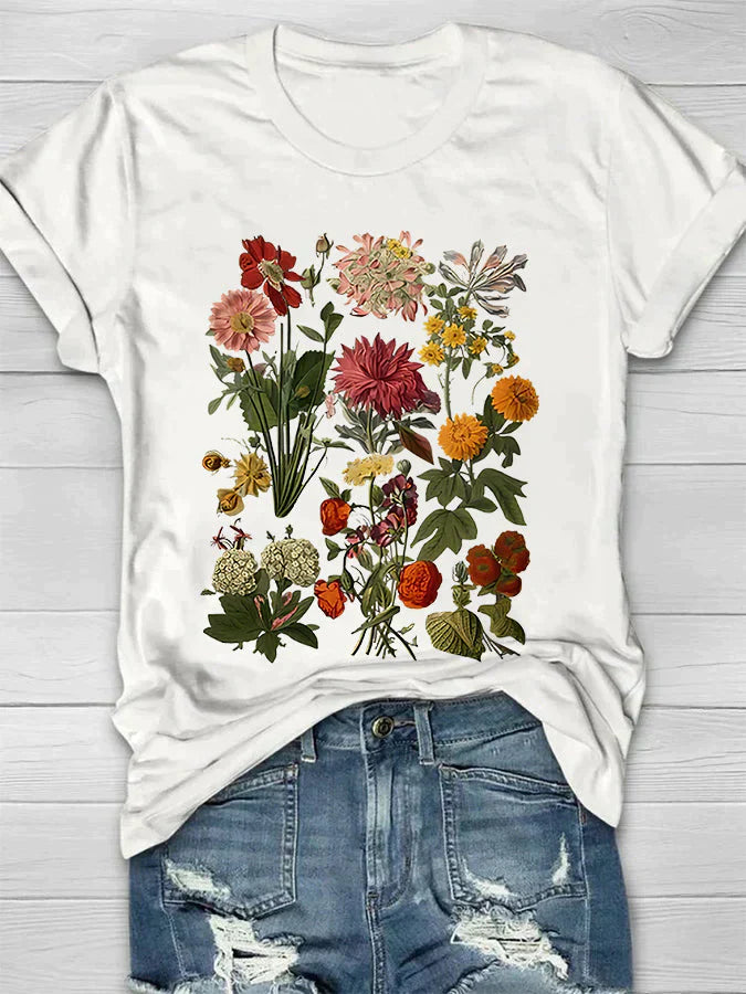 Sylis | Retro Floral Print T-Shirt