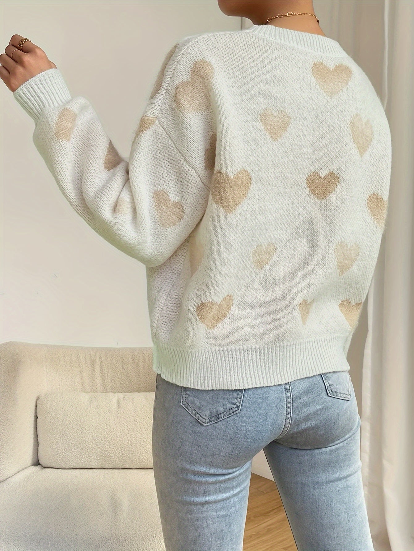 Sylis-Mode - Casual Sweater with Hearts Women