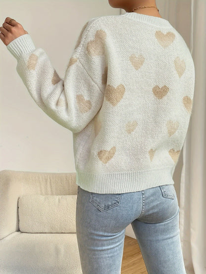 Sylis-Mode - Casual Sweater with Hearts Women