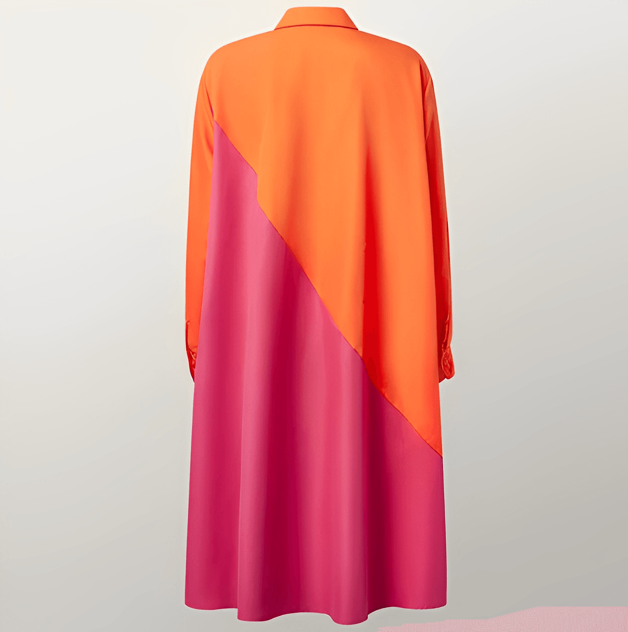 Sylis dress with lapel collar and three-quarter sleeves