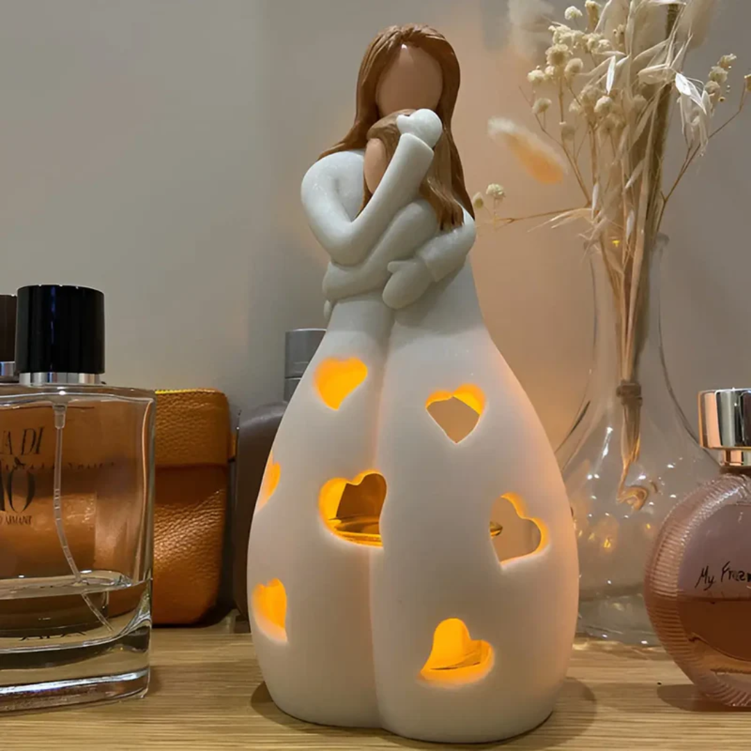 Embracing Mother and Daughter Candle Holder - EternalBond