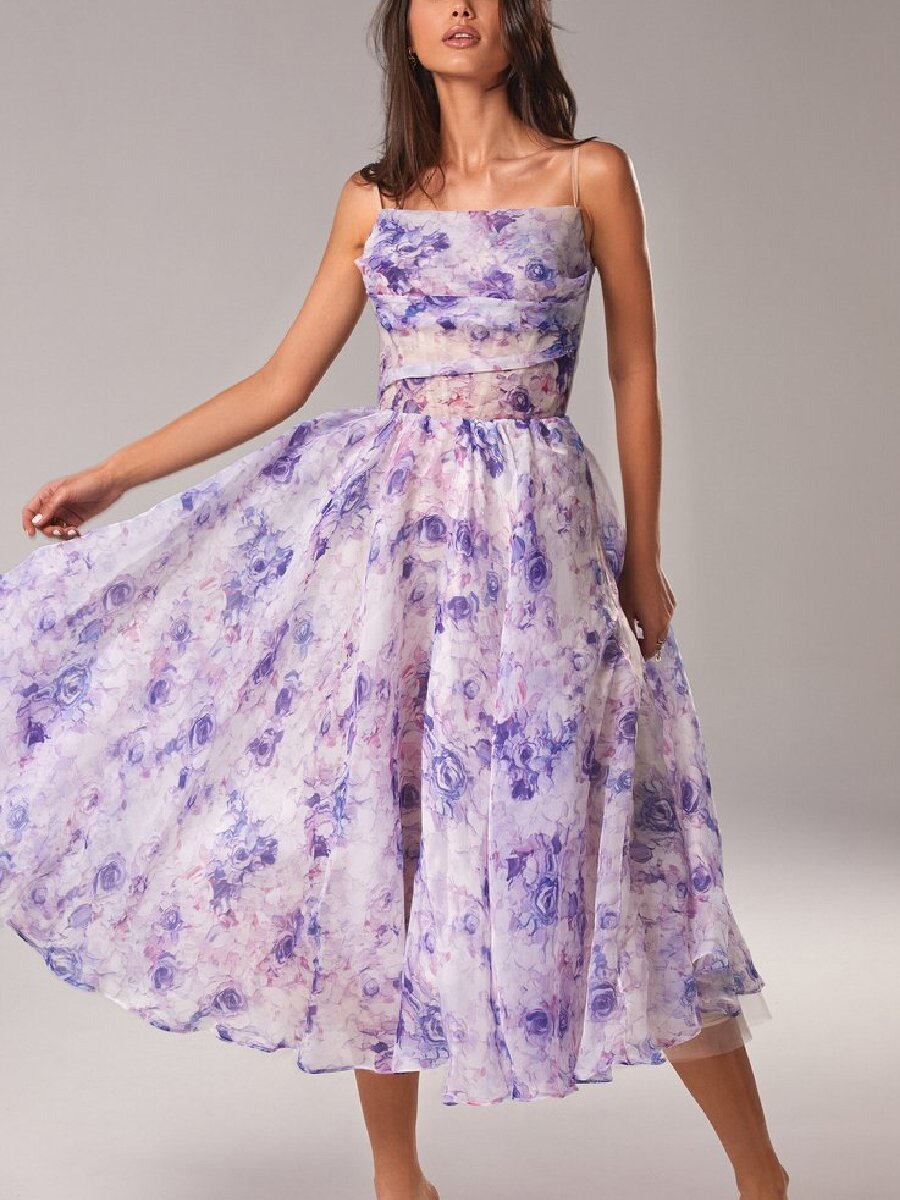 Sylis - Elegant Floral Printed Summer Dress