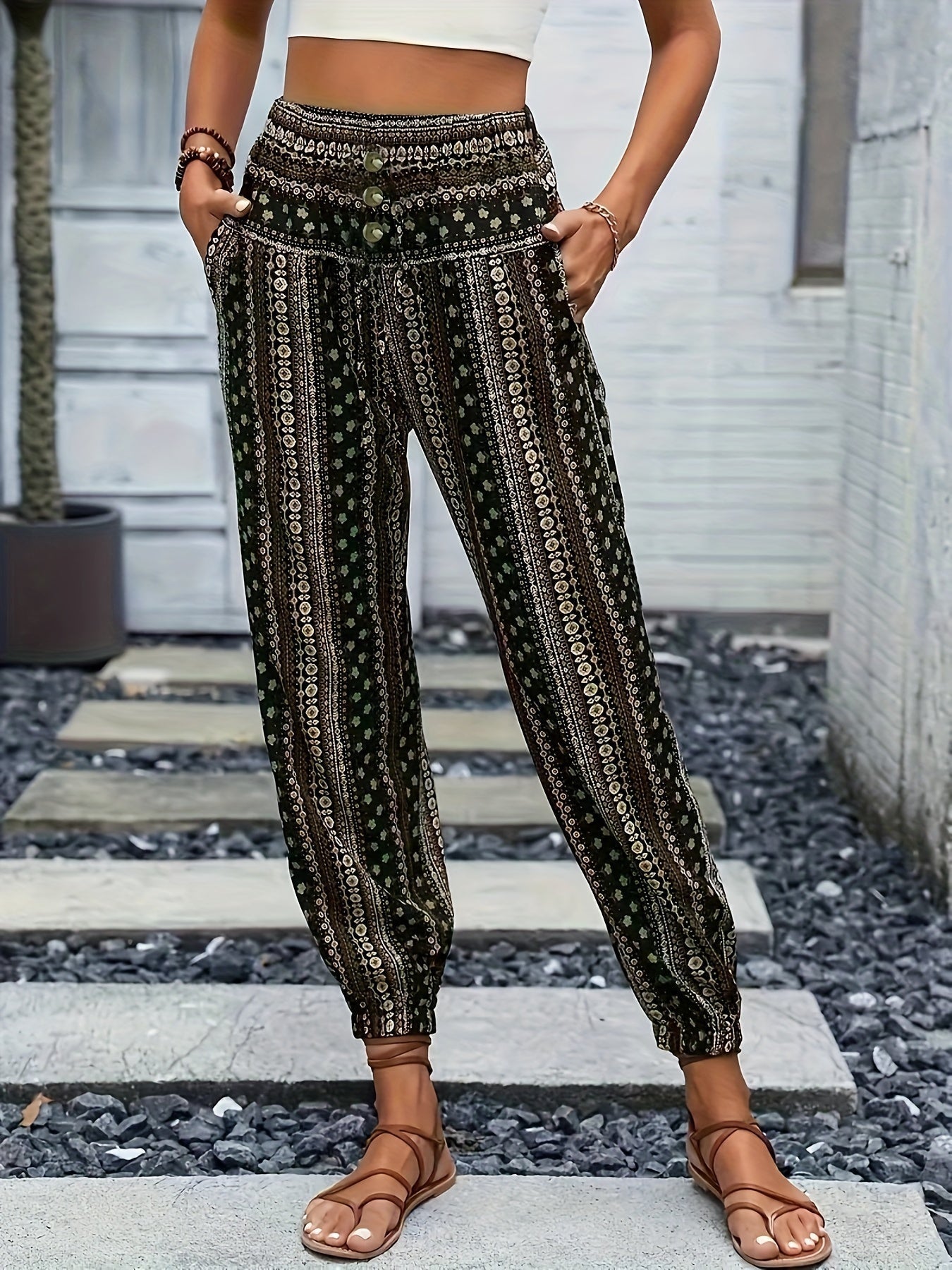 Sylis | Stylish High-Waist Printed Pants