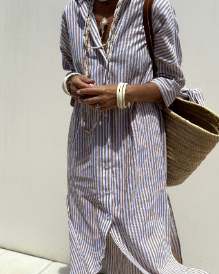 Sylis | Striped Cardigan Sleeve Dress