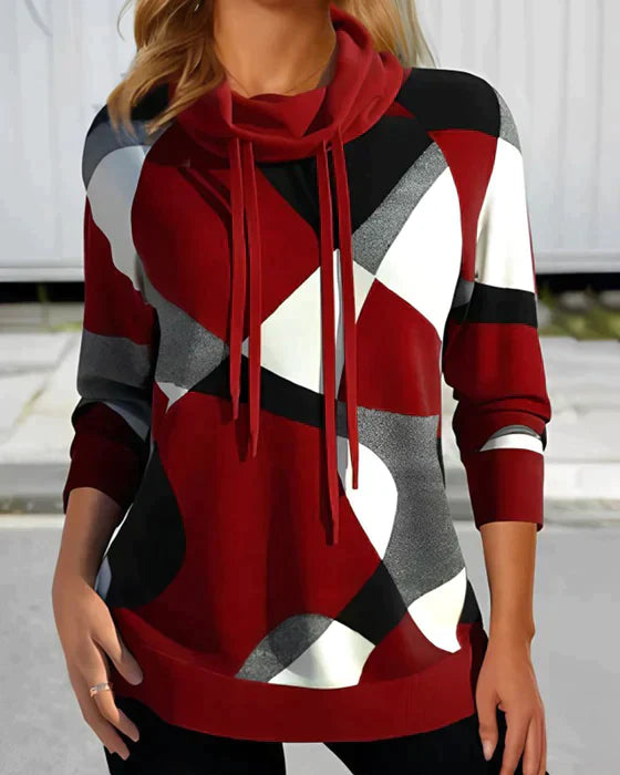 Sylis | Hoodie With High Collar And Contrast Color