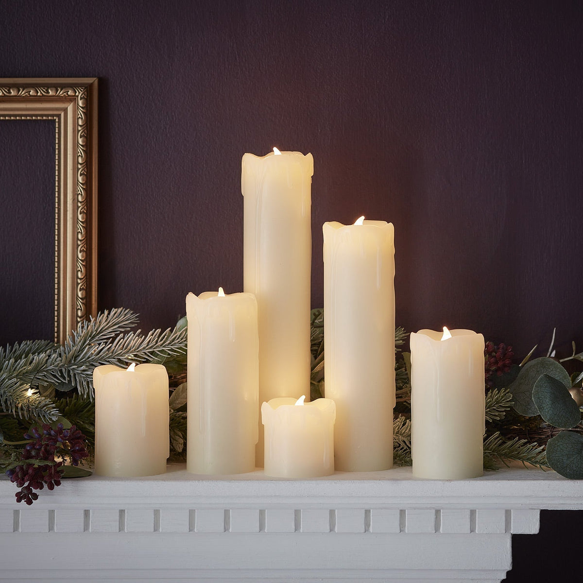 LED Flameless Wax Candle Set of Six