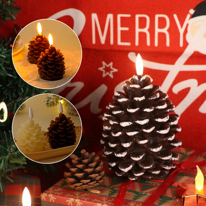 Flameless Pine Cone Candles
