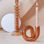 Glass vase candle holder