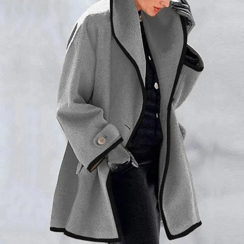 Sylis | Elegant Contrast-Trim Coat