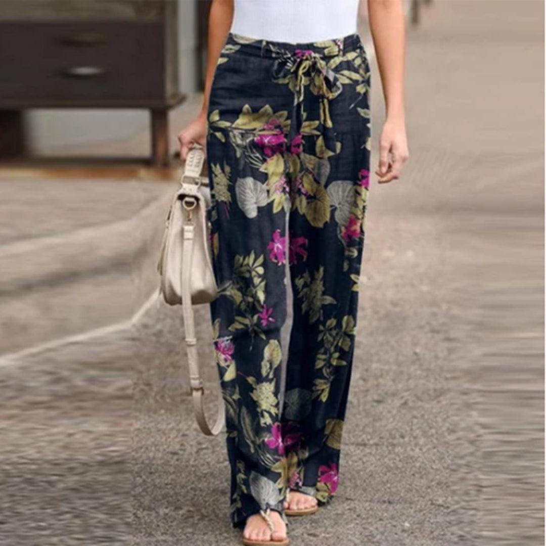 Sylis | Elegant Pants with Flowerprint Women