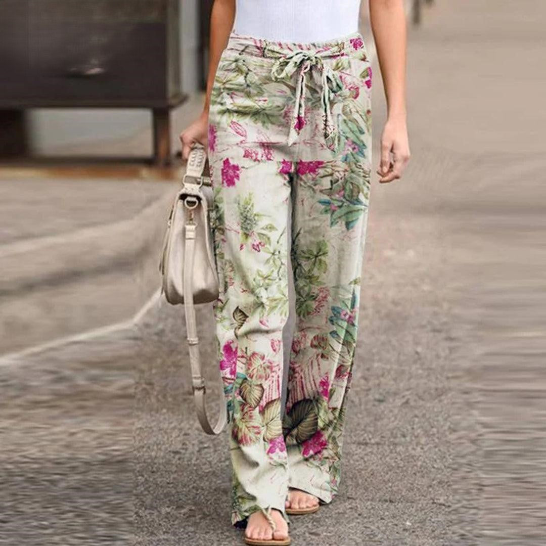 Sylis | Elegant Pants with Flowerprint Women