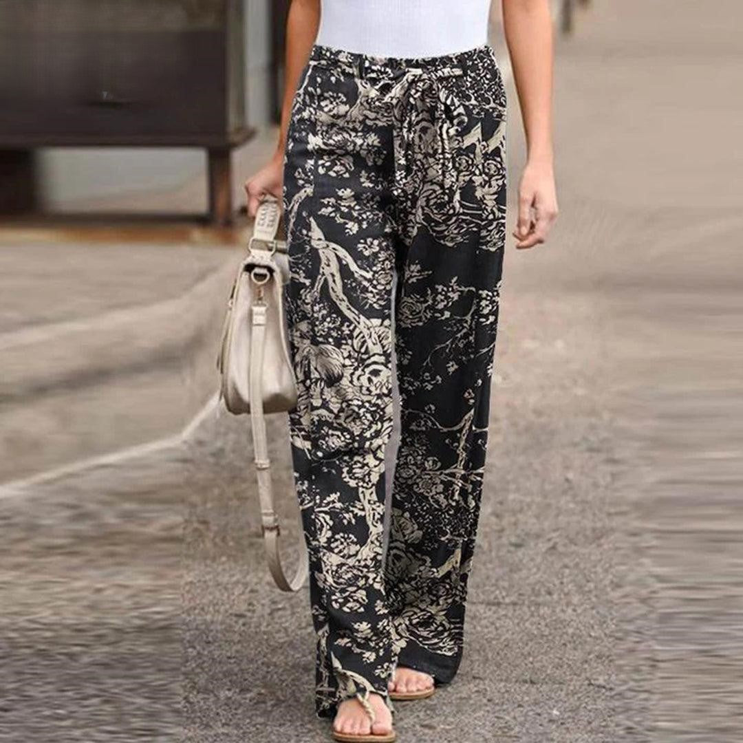 Sylis | Elegant Pants with Flowerprint Women