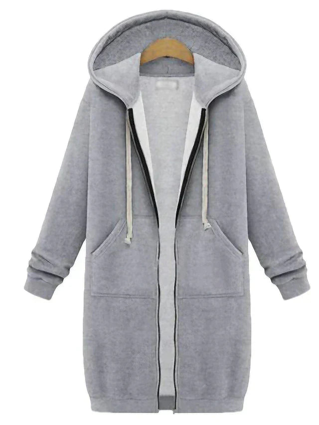 Sylis-Mode | Zip-Up Hoodie knee-length