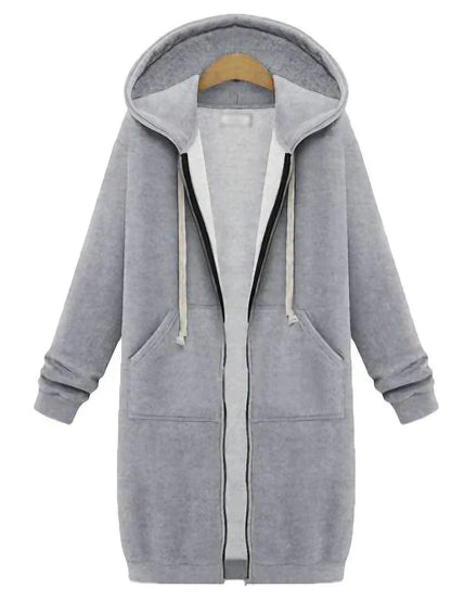 Sylis-Mode | Zip-Up Hoodie knee-length