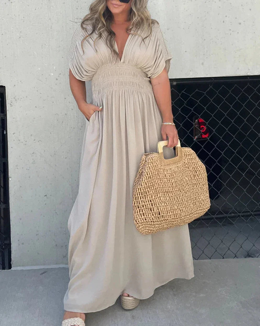 Sylis | V-Neck Effortless Maxi Long Dress