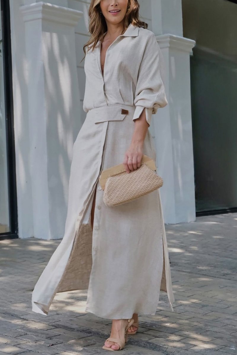 Sylis | Classic Linen Maxi Dress