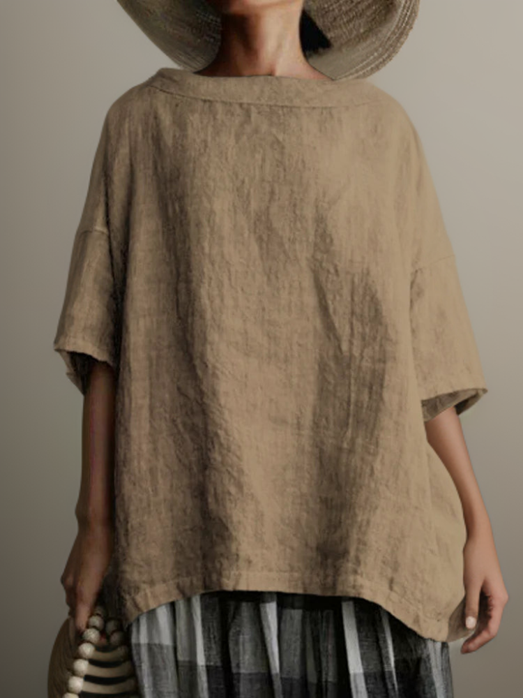 Sylis | Vintage oversized tunic with boat neckline