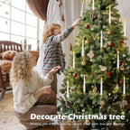 LED Christmas tree candles with crystal ball – Realistic flame effect