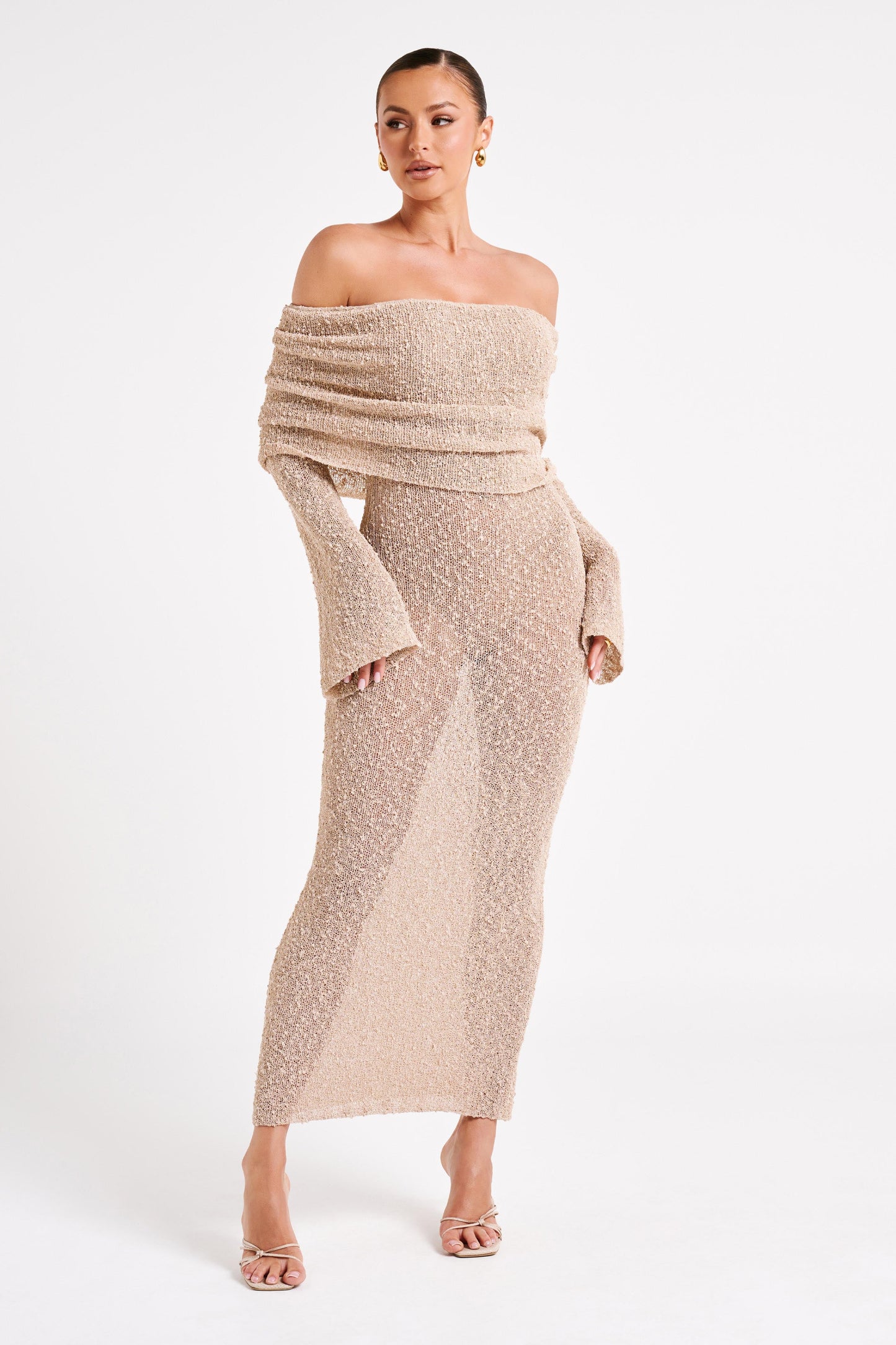 Sylis | Off Shoulder Knit Maxi Dress