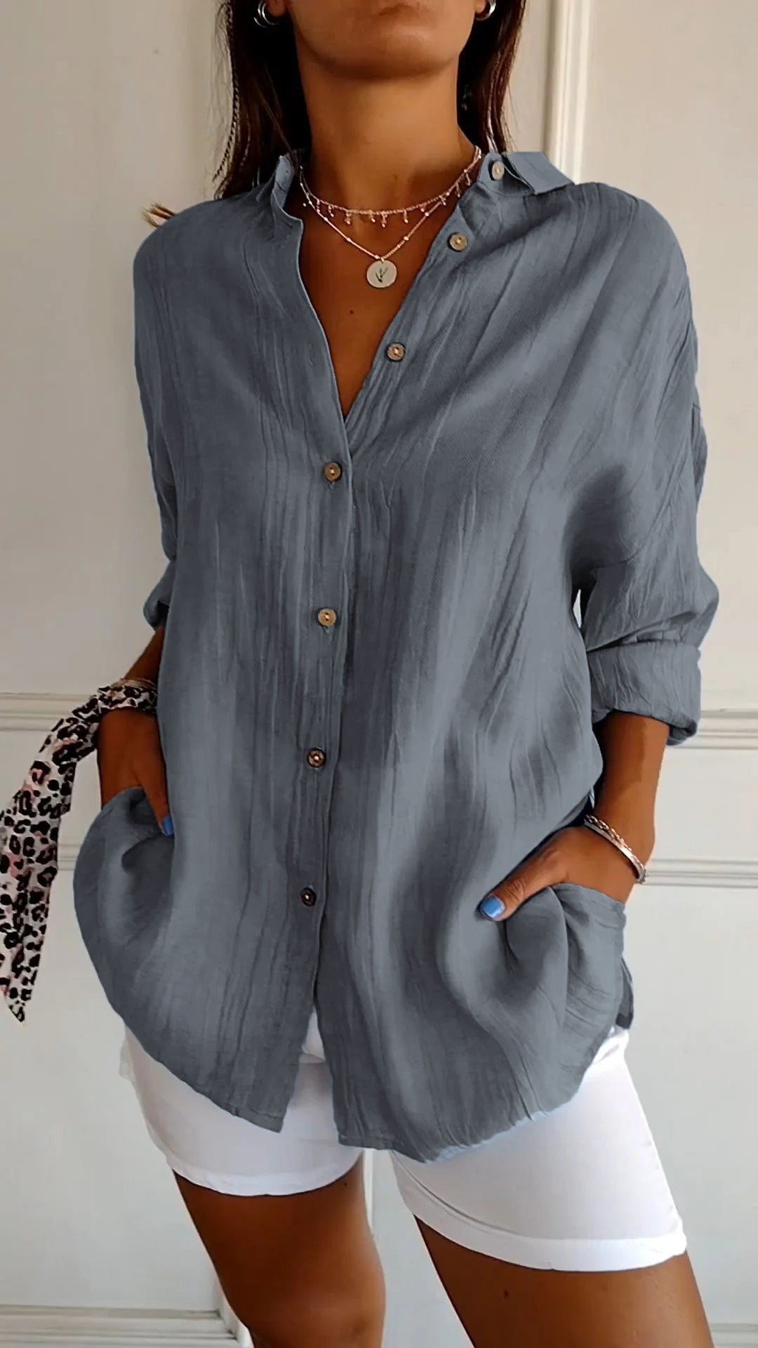 Sylis - Elegant Pleated Style Shirt