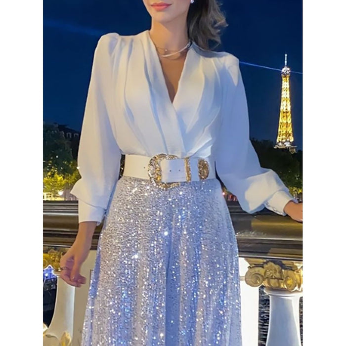 Sylis | Two-piece set with V-neck, perfect for all occasions