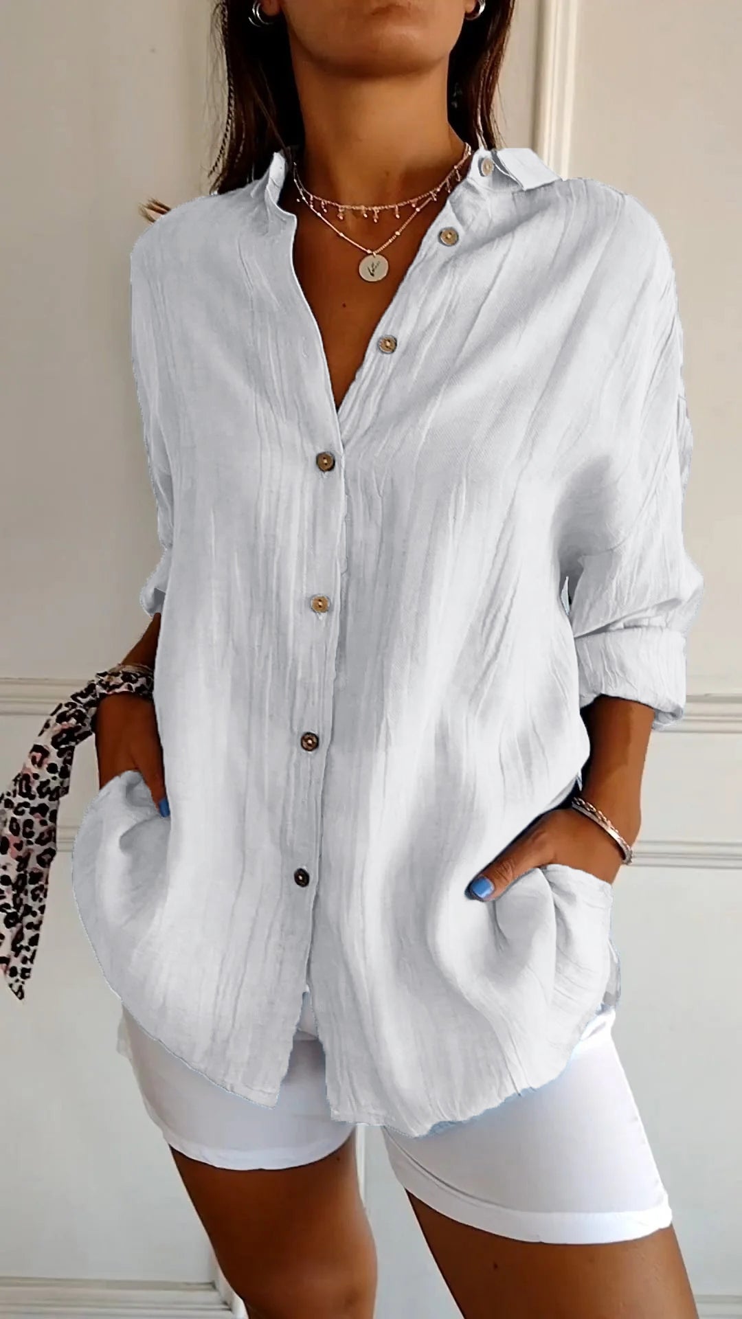 Sylis - Elegant Pleated Style Shirt