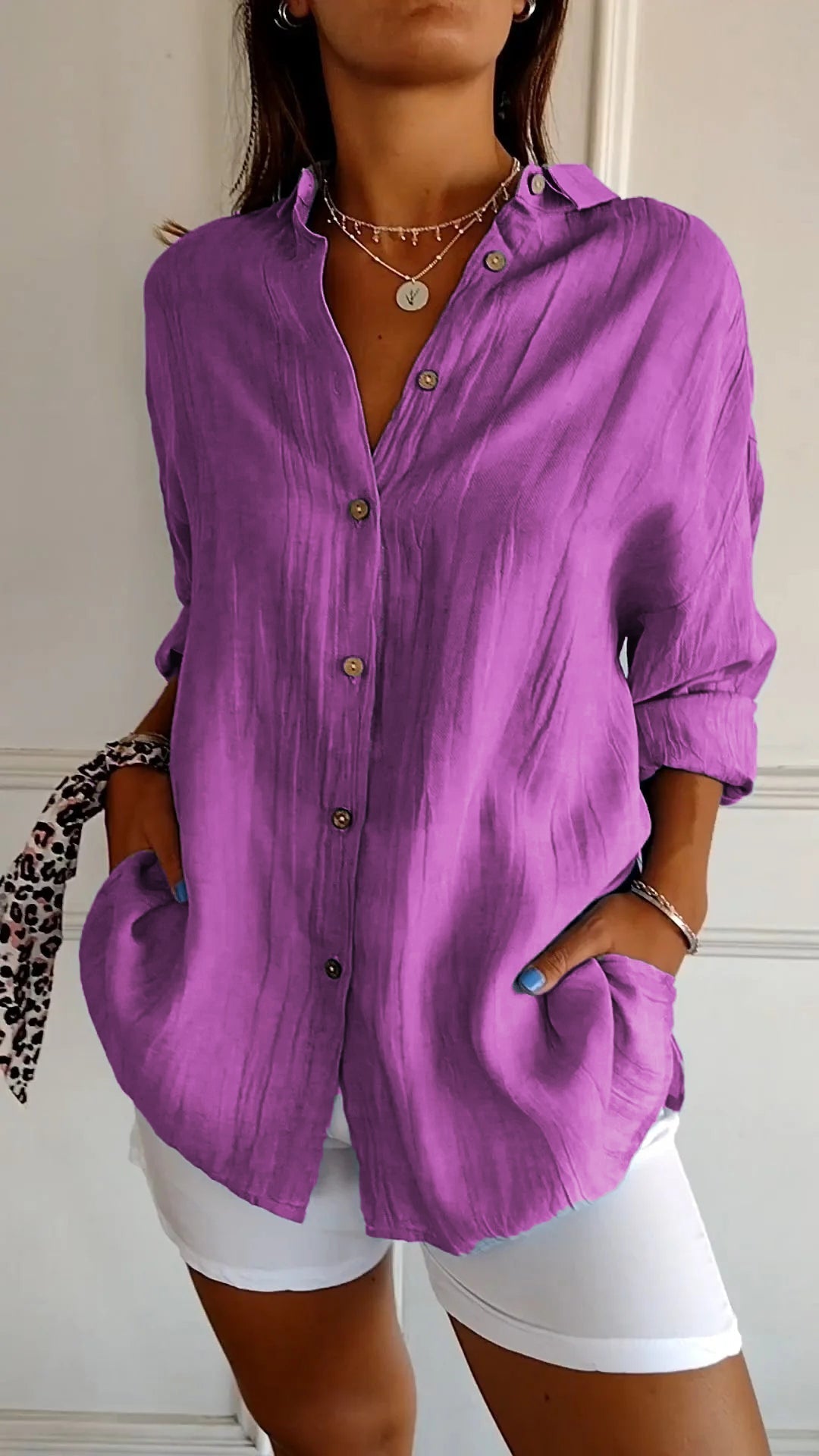 Sylis - Elegant Pleated Style Shirt