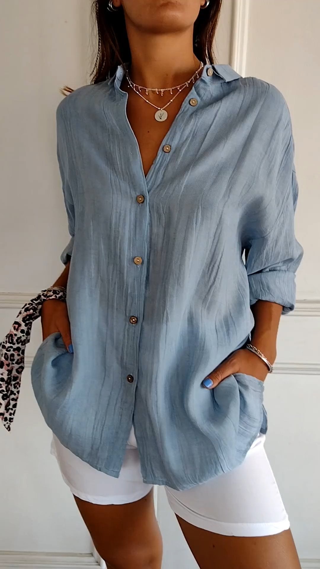 Sylis - Elegant Pleated Style Shirt