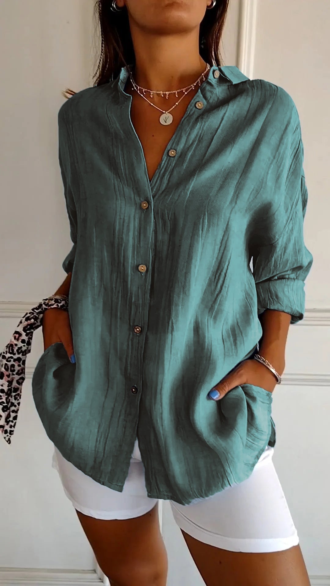 Sylis - Elegant Pleated Style Shirt