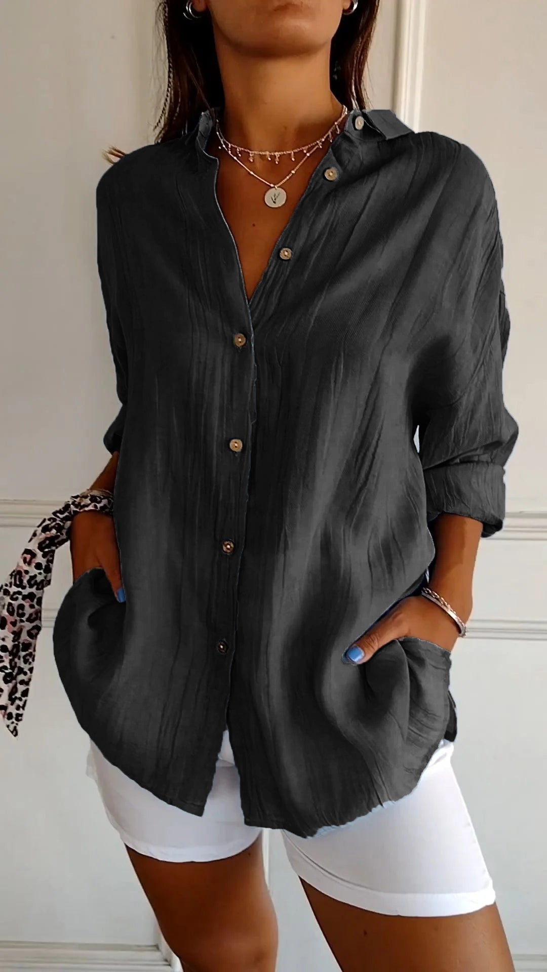 Sylis - Elegant Pleated Style Shirt