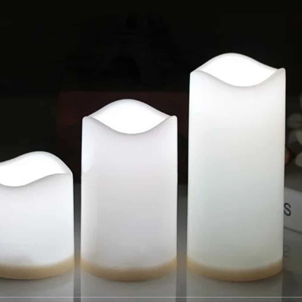 LED Candles - 3 pieces - 7.5/11.5/15 cm - with remote control - with color change