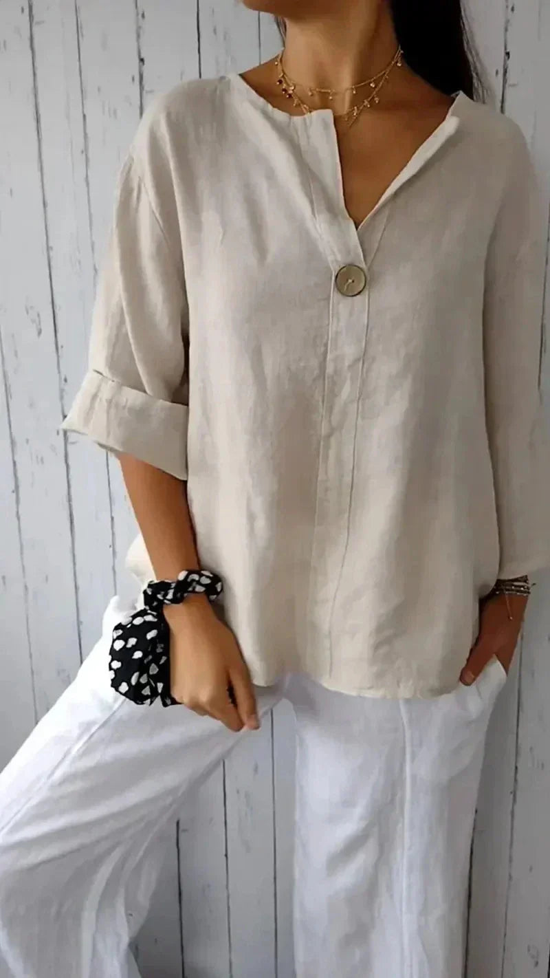 Sylis | V-neck Mid-Sleeve Shirt