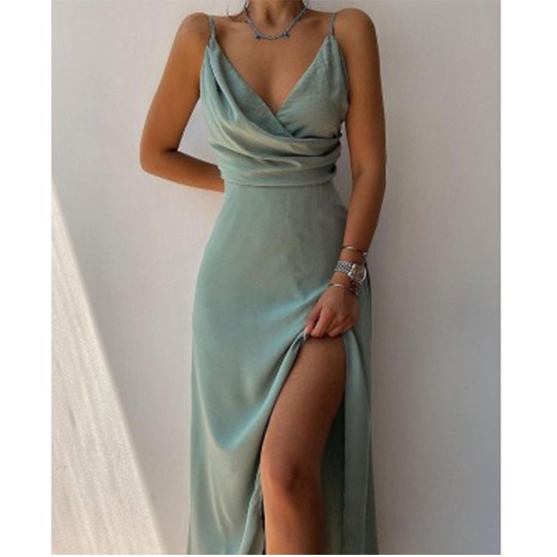 Sylis Elegant V-Neck Spaghetti Strap Prom Formal Dress