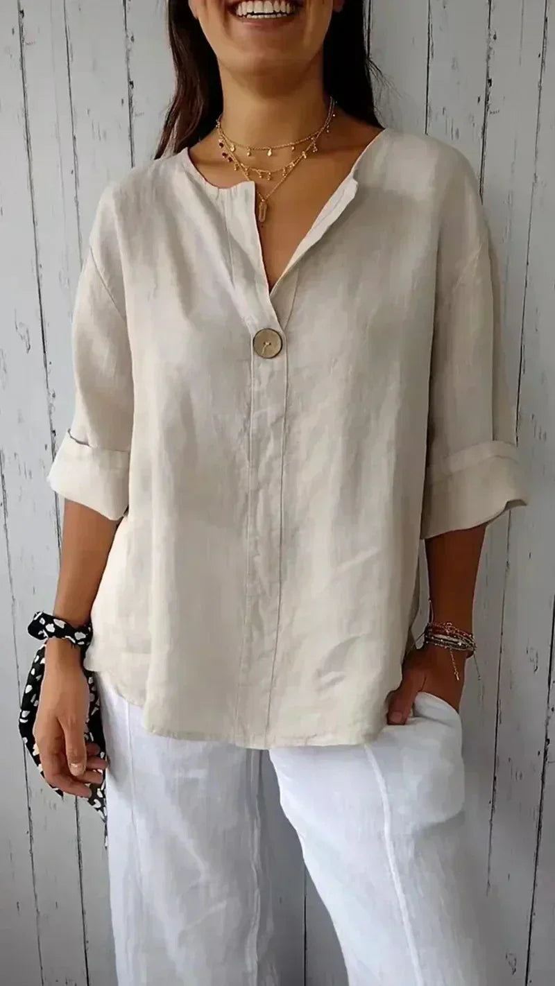 Sylis | V-neck Mid-Sleeve Shirt